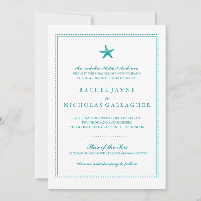 Graceful Starfish | Wedding Invitation (Front)