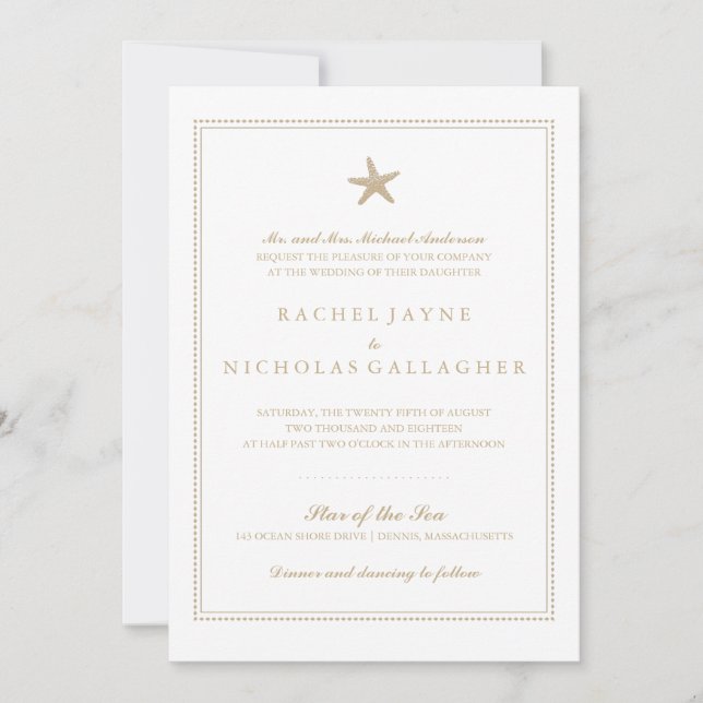 Graceful Starfish | Wedding Invitation (Front)