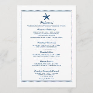 Graceful Starfish   Wedding Programme