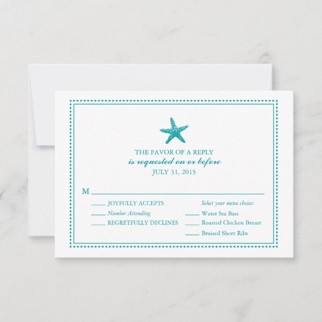 Graceful Starfish | Wedding RSVP (Front)