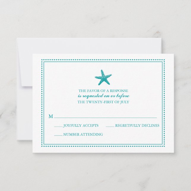 Graceful Starfish | Wedding RSVP Card (Front)