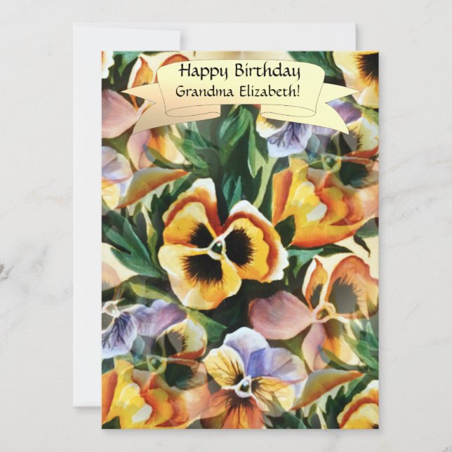Graceful Stylish Gorgeous  Pansies Personalise (Front)