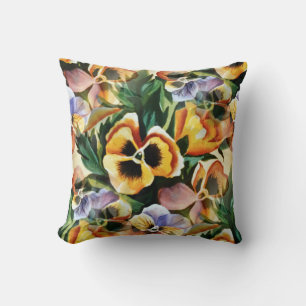 Graceful Stylish Gorgeous Vintage Pattern Pansies Cushion