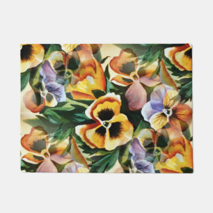 Graceful Stylish Gorgeous Vintage Pattern Pansies Doormat
