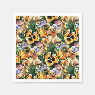 Graceful Stylish Gorgeous Vintage Pattern Pansies Napkin