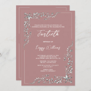 Graceful Stylish Silver Decoration Birthday Party Invitation