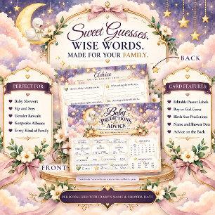 Graceful Swan Baby Shower Predictions and Advice Postcard