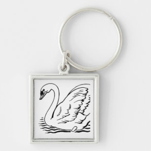Graceful Swan Key Ring