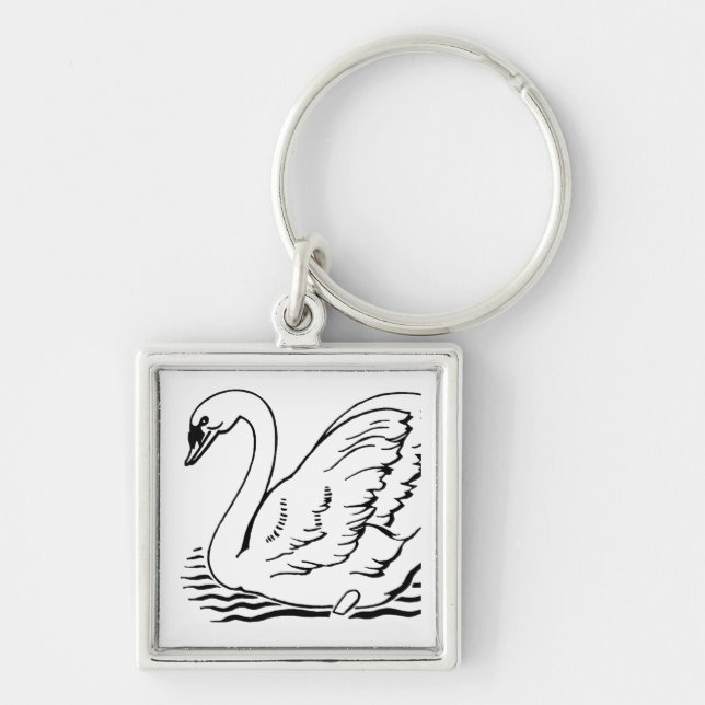 Graceful Swan Key Ring (Front)