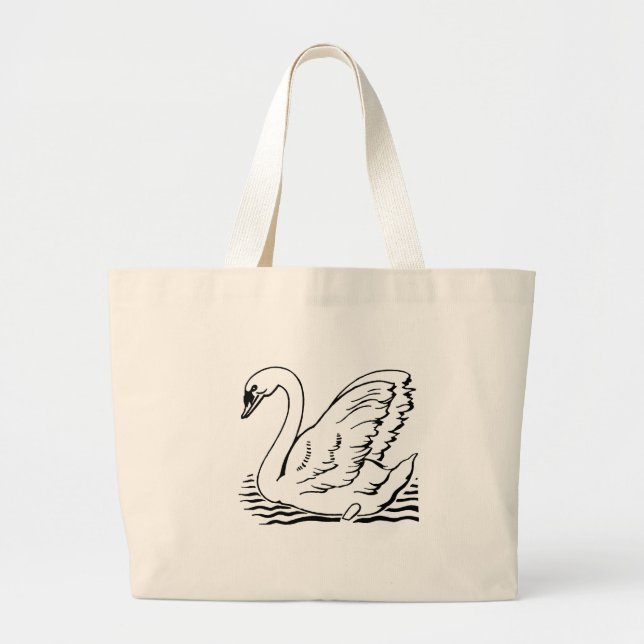Graceful Swan Large Tote Bag (Front)