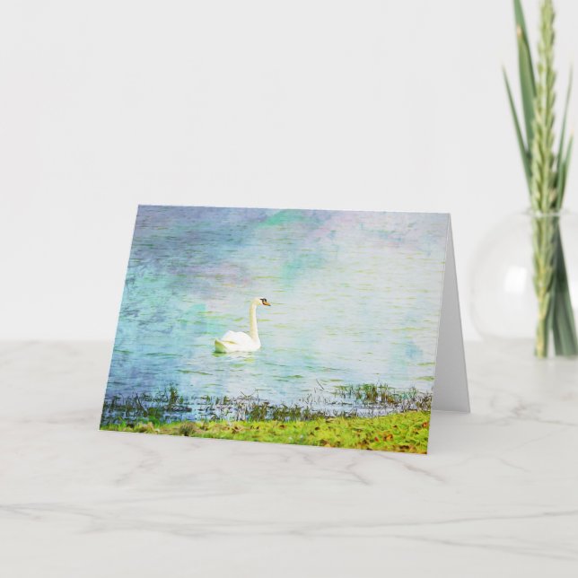 Graceful Swan Scripture Card Ephesians 4:7 (Front)