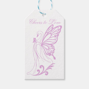 Graceful swan with butterfly wings gift tags
