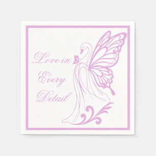 Graceful swan with butterfly wings napkin