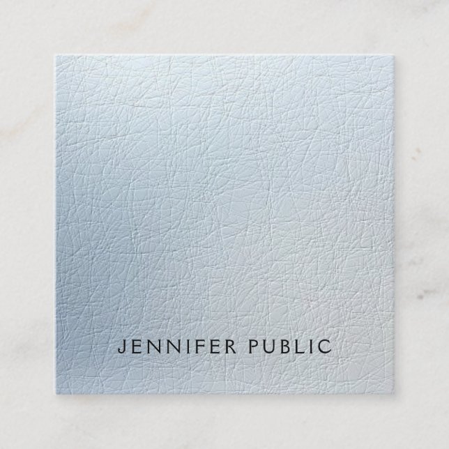 Graceful Texture Look Glam Modern Luxury Plain Square Business Card (Front)