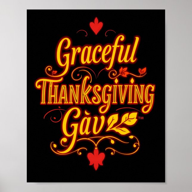 Graceful Thanksgiving Gav – Warm Autumn Typography Poster (Front)