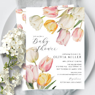 Graceful Tulips Baby Shower Invitation