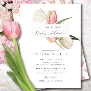 Graceful Tulips Baby Shower Invitation