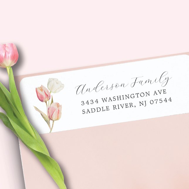 Graceful Tulips Return Address Label (Creator Uploaded)