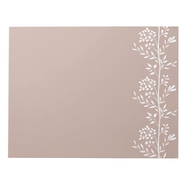 Graceful Vertical Garden Silhouette M1 White Flora Notepad (Front)