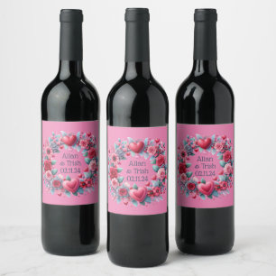 Graceful Watercolor Wreath Frame Your Touch Wine Label