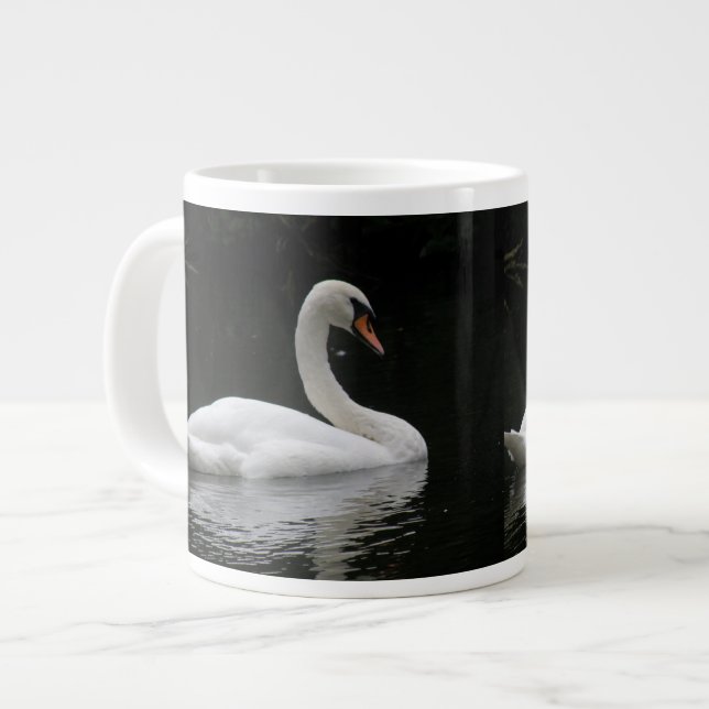 Graceful White Swan Mug (Front Left)