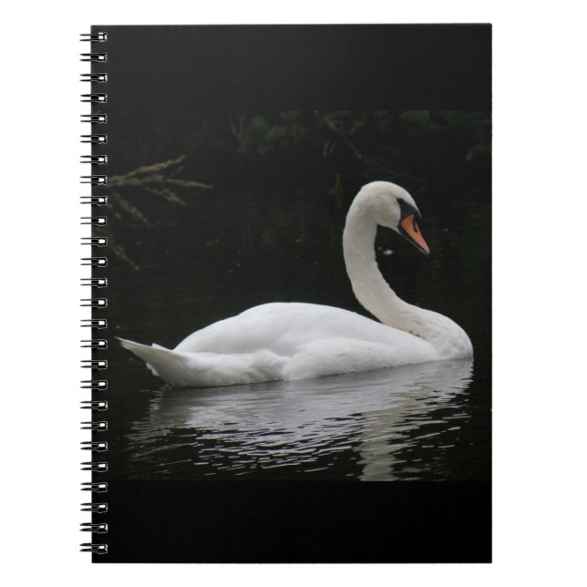 Graceful White Swan Notebook (Front)