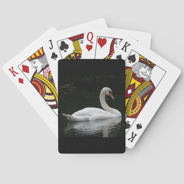 Graceful White Swan Playing Cards (Back)