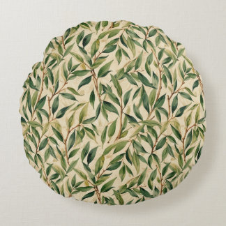 Graceful Willow Branches Round Cushion