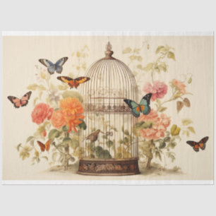 Graceful Wings: Birdcage Decoupage Tissue Paper