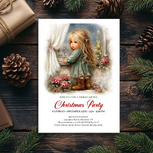Graceful Winter Scene Girl Classic Holiday Invite