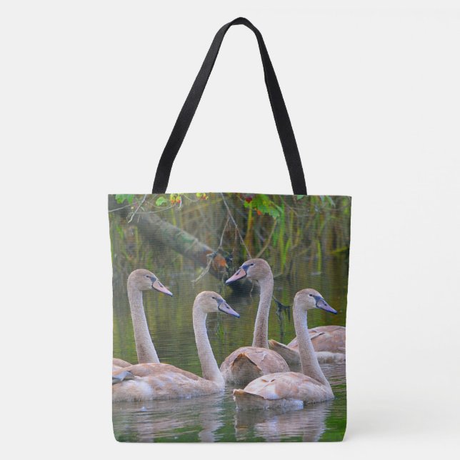 Graceful Young Swans Tote Bag (Front)