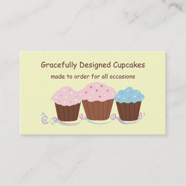 Gracefully Designed Cupcakes Business Card (Front)