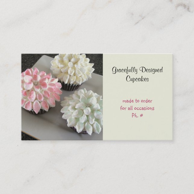 Gracefully Designed Cupcakes Business Card (Front)
