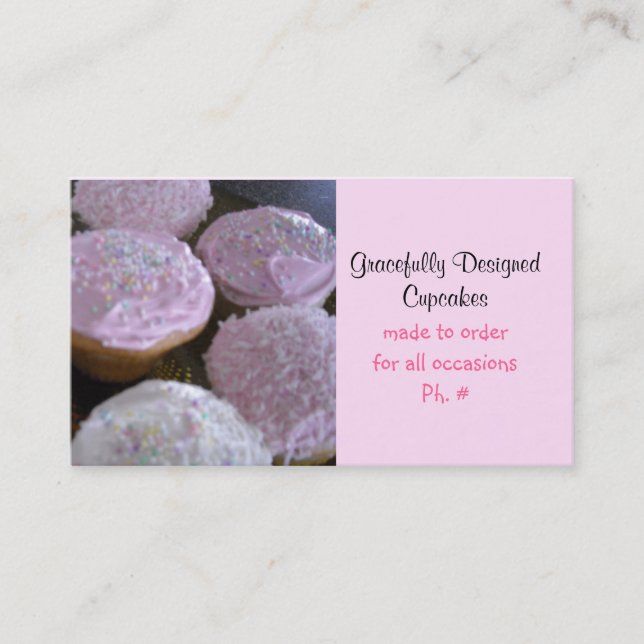 Gracefully Designed Cupcakes Business Card (Front)