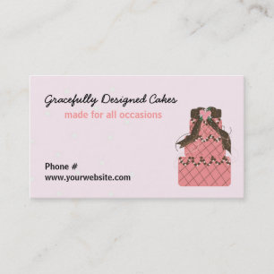 Gracefully Designed Wedding Cake Business Card