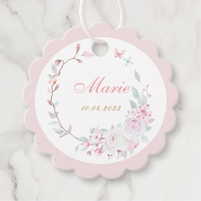 ¡Gracias Bautizo Niña Favour Tags (Front)