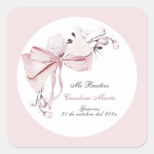 Gracias Bautizo Niña Square Sticker