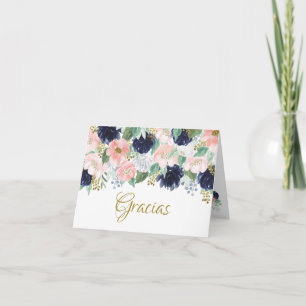 Gracias Floral Folded Spanish Greeting Card
