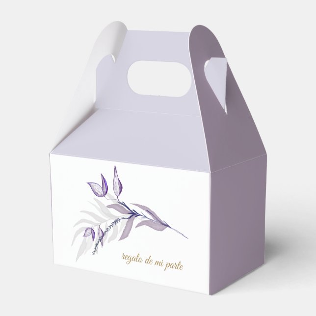 Gracias Follaje Púrpura  Favour de fiesta Favour Box (Front Side)
