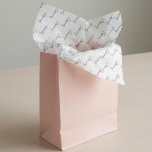 Gracias minimal Black white script Custom Business Tissue Paper
