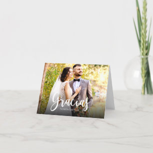 Gracias Photo Elegant Wedding Spanish Thank You Card