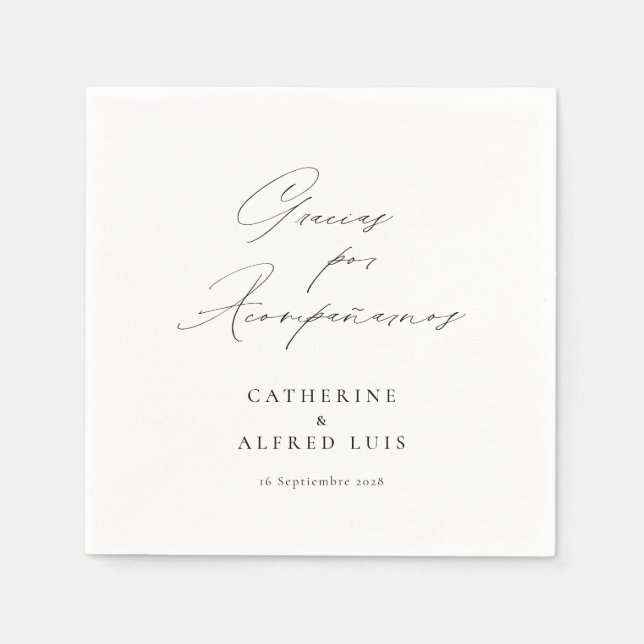 Gracias por Acompañarnos Nuestra Boda Wedding Napkin (Front)