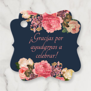 Gracias por ayudarnos celebrar etiqueta de regalo favour tags