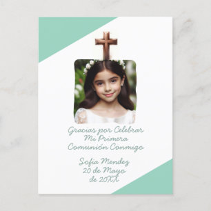 Gracias por Celebrar Mi Primera Comunión con Foto  Postcard