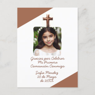 Gracias por Celebrar Mi Primera Comunión con Foto  Postcard