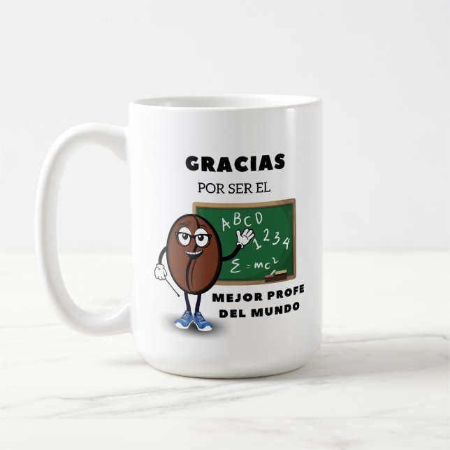 Gracias Por Ser El Mejor Profe Del Mundo (Spanish) Coffee Mug (Left)