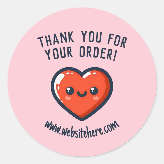 Gracias Por Tu Compra Corazón Kawaii Classic Round Sticker (Front)