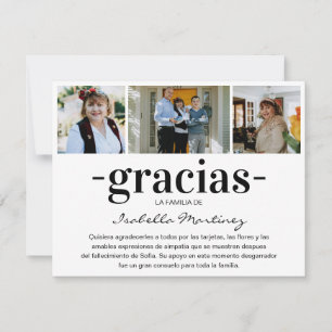 Gracias Simpatia   Spanish Sympathy Photo Collage Thank You Card