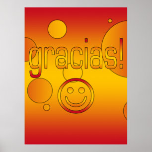 Gracias! Spain Flag Colours Pop Art Poster