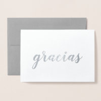 Gracias Spanish Thank You Brush Script Silver